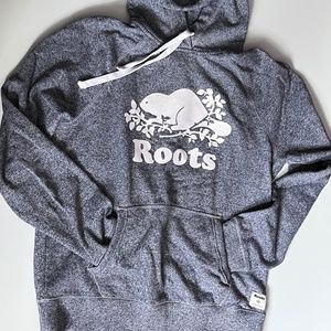 Roots Grey Hooded Sweater SZ M